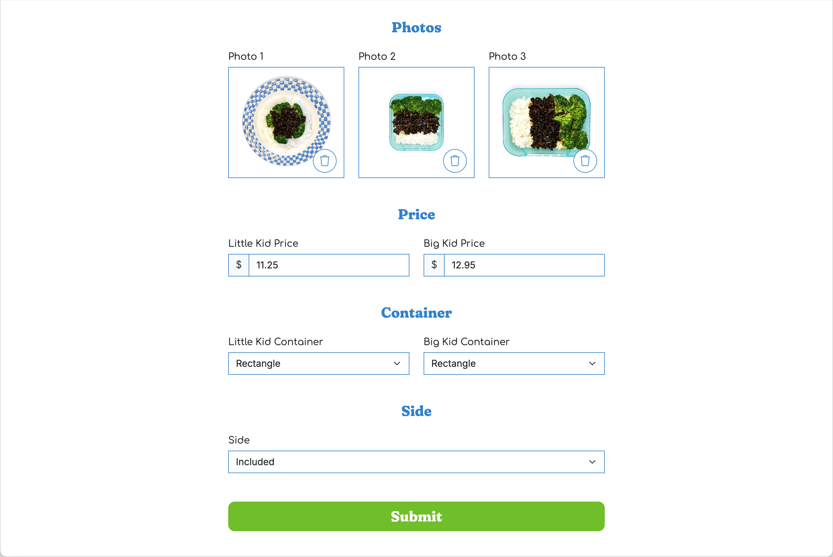 View Meals
