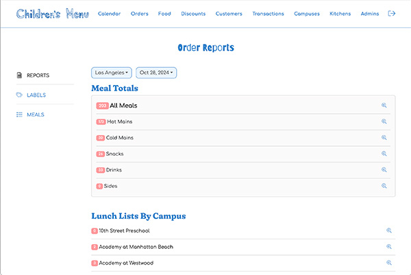 Admin Order Reports