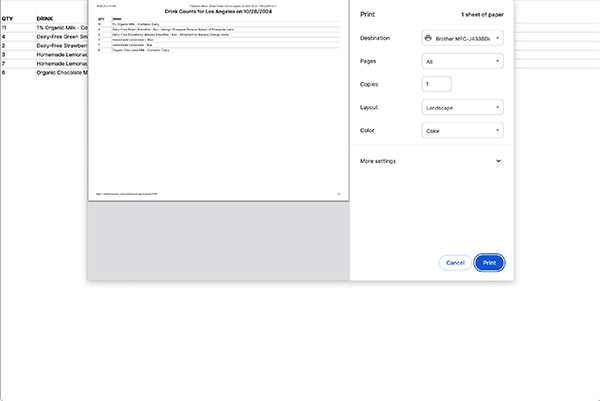 Printable Reports by Kitchen