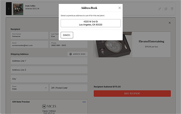 One-Click Address Book