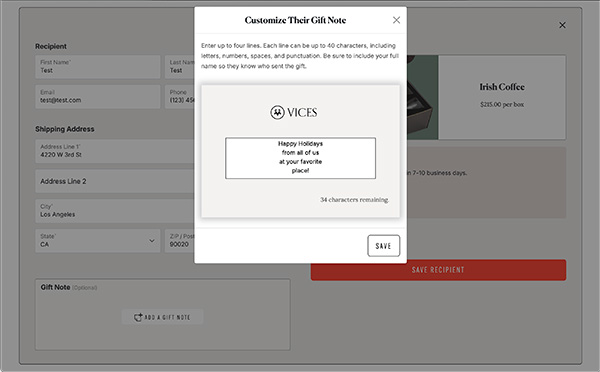 Enter a Personalized Message