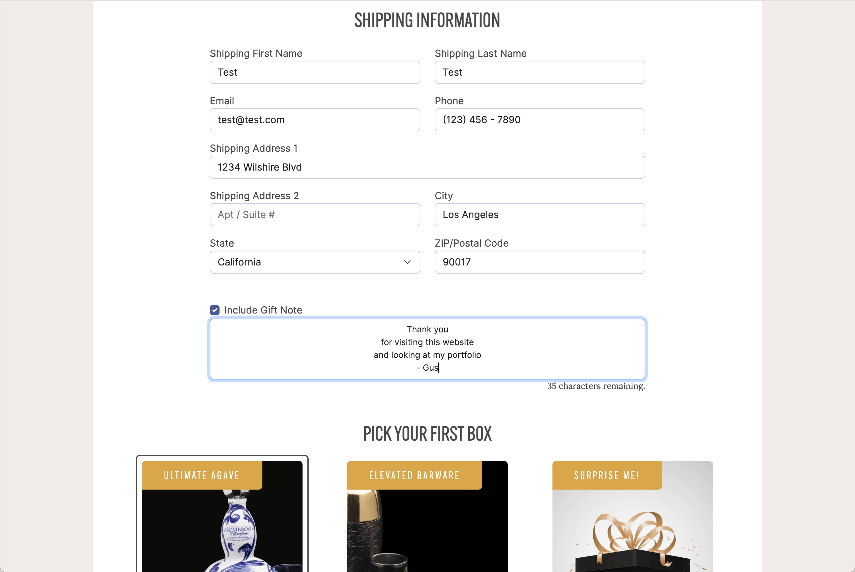 Gift Note With Character Count