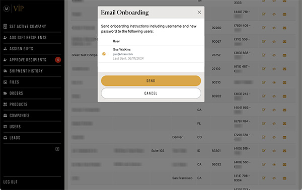 Admin: Onboard via Email