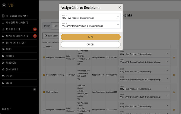 Bulk Assign Gifts